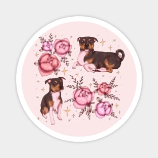 Puppy&Flowers Magnet